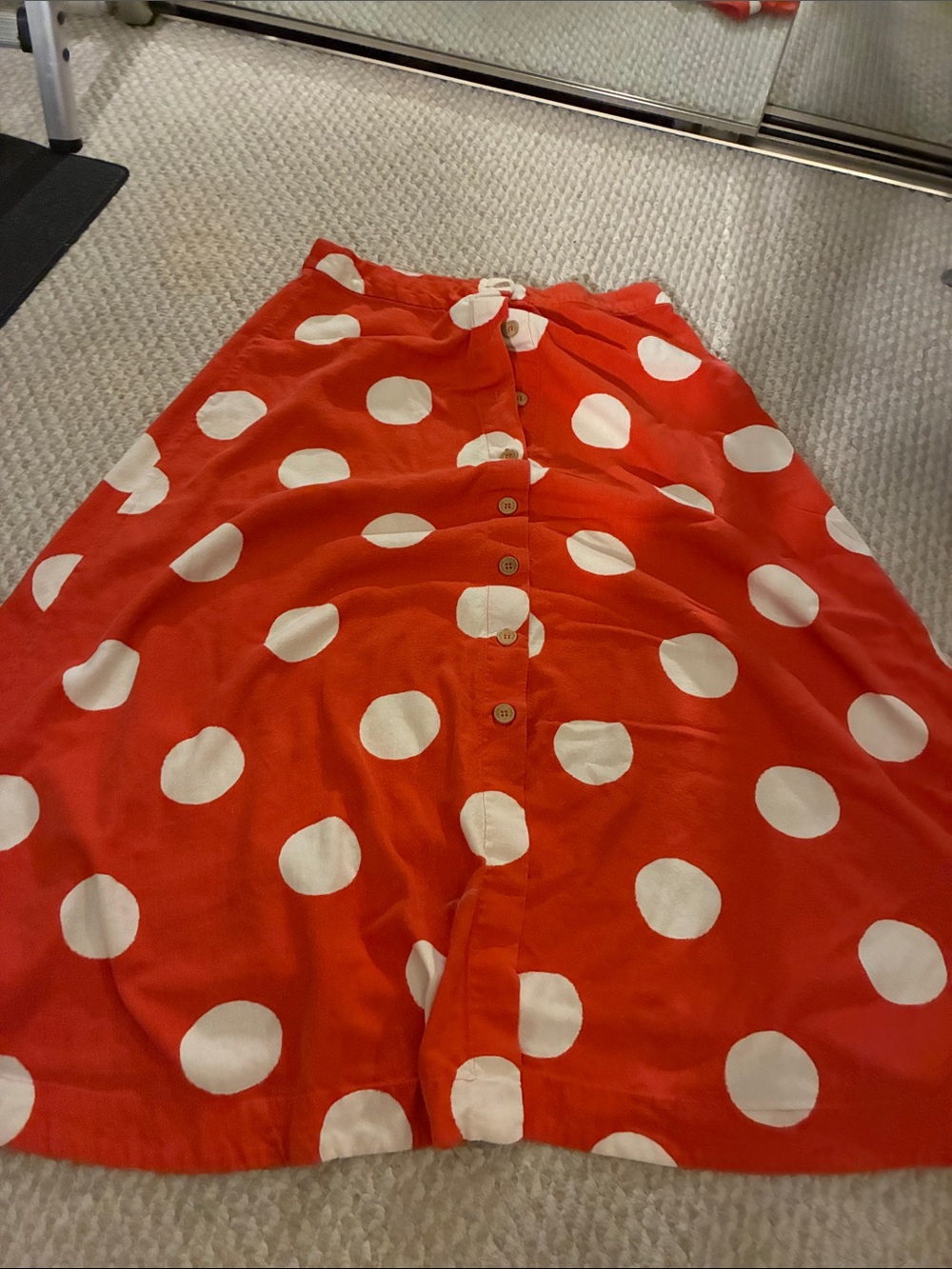 Farm rio orange and white polka dot skirt preloved